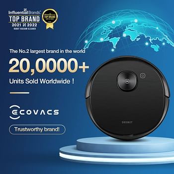 ECOVACS DEEBOT OZMO T8 AIVI Robot Vacuum Cleaner Upgraded AIVI™ Technology TrueMapping™ Navigation System Most Powerful Mopping System Virtual Wall Works on Carpets & Hard Floors