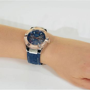 Guess Women's watch Multi-function Display Quartz Movement Denim W0289L1