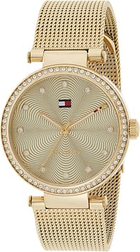 Tommy Hilfiger Women's Gold Dial Stainless Steel Band Watch - 1781864