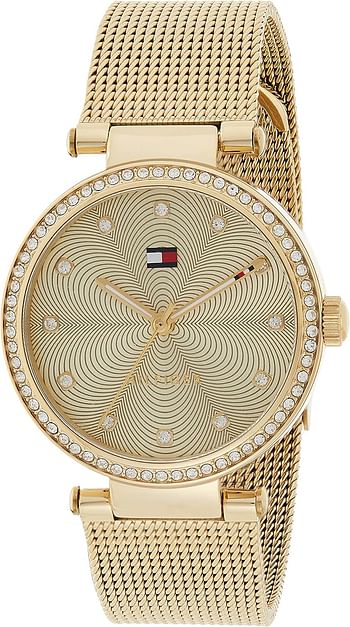 Tommy Hilfiger Women's Gold Dial Stainless Steel Band Watch - 1781864