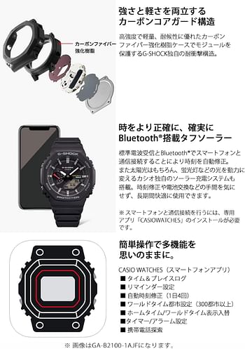 Casio GA-B2100-1AJF [G-Shock GA-B2100 Series Men's Rubber Band] Watch Shipped from Japan Released in Apr 2022, black