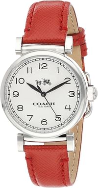 Coach Women's White Dial Red Calfskin Watch - 14502407