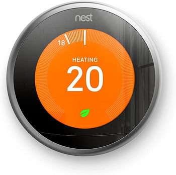 Google Nest Learning Thermostat 3rd Generation, Stainless Steel - Smart Thermostat - A Brighter Way To Save Energy