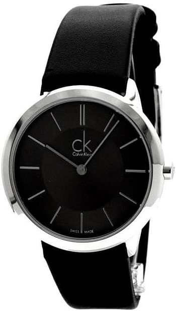 Calvin Klein Men's Analogue Quartz Watch with Leather Strap K3M221C4