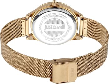 Just Cavalli Animalier Pelle Metal Watch JC1L170M0075 - Quartz Analog for Women in Stainless Steel Strap 34 mm - Gold