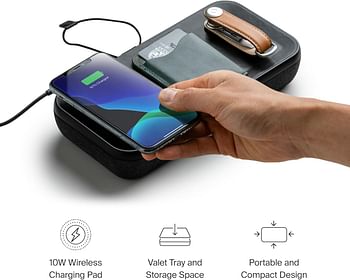 Orbitkey Nest | Portable and Customizable Desk Organizer Case with an In-Built Wireless Charger | Movable Dividers | Black