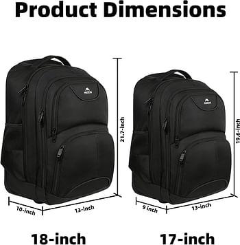 Rolling Backpack, Matein Waterproof College Wheeled Travel Backpack