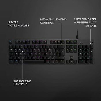 Logitech G512 Clicky Mechanical Gaming Keyboard - Carbon, Black