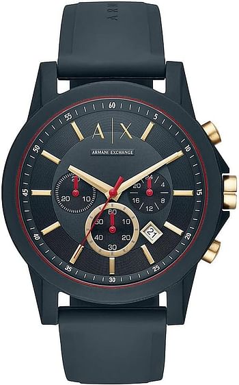 A|X Armani Exchange Outer Banks Men Blue Dial Silicone Analog Watch - AX1335