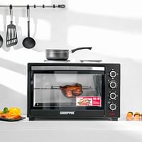 Geepas 60 L Electric Oven- G04452N with Convection and Rotisserie Function| 4 Knobs and Temperature 100-250-Degrees Celsius| 60 Minute Timer with Bell| 2000W