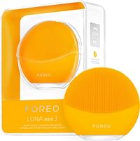 Foreo Luna Mini 3 Facial Cleansing Brush - Travel Accessories - Face Massager Electric, Ultra-Hygienic Silicone - Simple Face Wash - Electric Face Cleanser - App-Connected - Sunflower Yellow