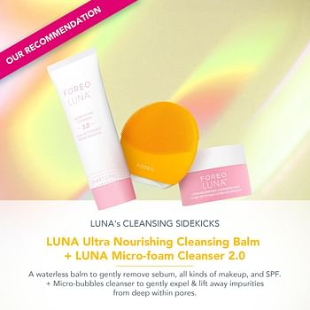 Foreo Luna Mini 3 Facial Cleansing Brush - Travel Accessories - Face Massager Electric, Ultra-Hygienic Silicone - Simple Face Wash - Electric Face Cleanser - App-Connected - Sunflower Yellow