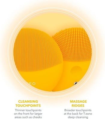 Foreo Luna Mini 3 Facial Cleansing Brush - Travel Accessories - Face Massager Electric, Ultra-Hygienic Silicone - Simple Face Wash - Electric Face Cleanser - App-Connected - Sunflower Yellow