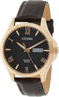 Citizen Men Quartz Watch, Analog Display And Leather Strap - BF2023-01H