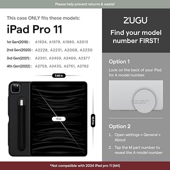 ZUGU CASE iPad Pro 11 Case, Ultra Slim Protective Case/Cover Designed for iPad Pro 11-inch (4th Gen, 2022) / (3rd Gen, 2021) / (2nd Gen, 2020) with Convenient Magnetic Stand - Red