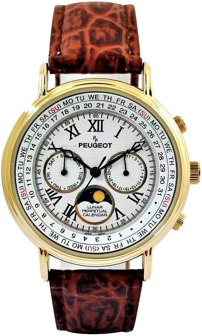 Peugeot Vintage Multi-Function Watch Perpetual Calendar with Moon Phase