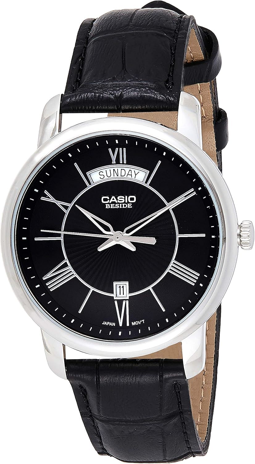 Casio Watch BEM-152L-1AVDF leather band 40 mm - Black