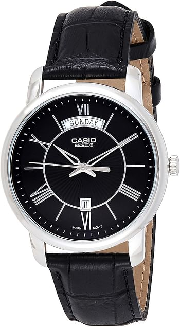 Casio Watch BEM-152L-1AVDF leather band 40 mm - Black