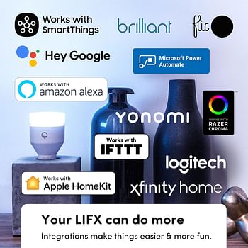 LIFX Clean, A19 1100 lumens, Full Color with Antibacterial HEV, Wi-Fi Smart LED Light Bulb, No Bridge Required, Compatible Alexa, Hey Google, HomeKit and Siri (2-Pack)