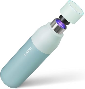 LARQ Bottle PureVis 17oz - Self-Cleaning and Insulated Stainless Steel Water Bottle with UV Water Purifier and Award-winning Design | Reusable & Travel Friendly, Seaside Mint