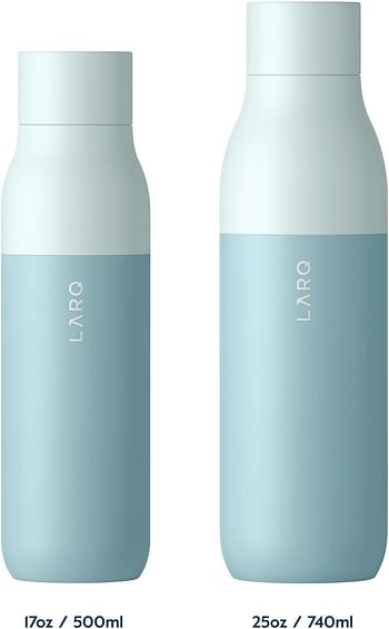 LARQ Bottle PureVis 17oz - Self-Cleaning and Insulated Stainless Steel Water Bottle with UV Water Purifier and Award-winning Design | Reusable & Travel Friendly, Seaside Mint