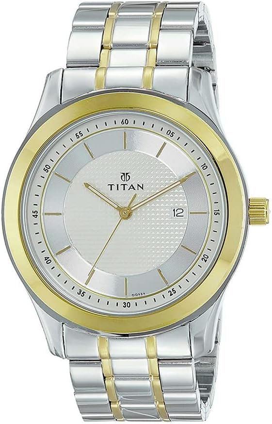 Titan Men's Silver Dial Color Stainless Steel Band Watch - 1627BM03