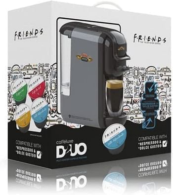 F.R.I.E.N.D.S Duo Machine Nespresso And Dolce Gusto Pods Compatible 1450 W FR KT 987TRD - Black