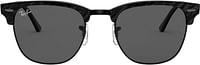 Ray-Ban Rb3016 Clubmaster Square   Blue Light Filtering Everglades - Wrinkled Black on Black/Dark Grey