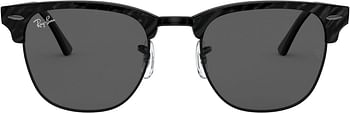 Ray-Ban Rb3016 Clubmaster Square   Blue Light Filtering Everglades - Wrinkled Black on Black/Dark Grey