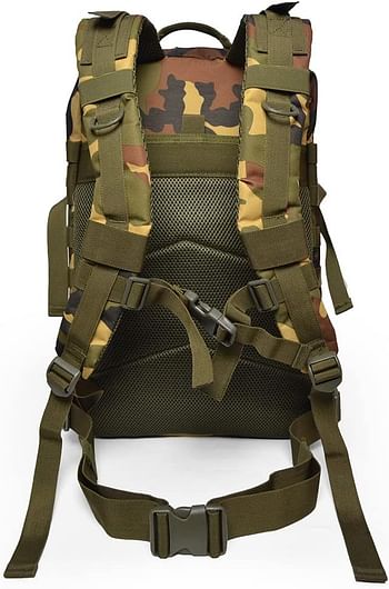 45L Tactical Backpack Large Tactical Army Assault Bag Molle Bag Military Bag 3 Day Travel Backpack Backpacking Hiking Packs Camping(Black/Khaki/Camouflage)