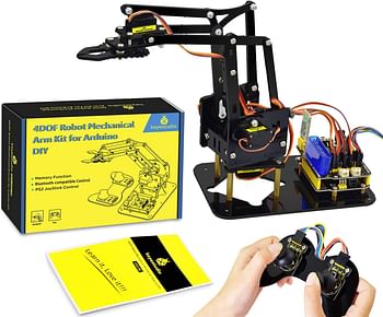 KEYESTUDIO Robot Arm Starter Kit for Arduino,Coding Robotics Toys for Adults Teens Kids Electronic Programming Project STEM Education for Kids, Teen, and Adults, Bluetooth