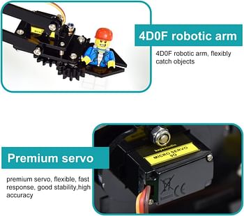 KEYESTUDIO Robot Arm Starter Kit for Arduino,Coding Robotics Toys for Adults Teens Kids Electronic Programming Project STEM Education for Kids, Teen, and Adults, Bluetooth