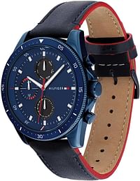 Tommy Hilfiger Paige Dial Leather Watch 44 mm - Blue