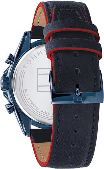 Tommy Hilfiger Paige Dial Leather Watch 44 mm - Blue