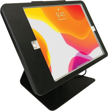 CTA Digital Desktop Anti-Theft Stand â€“ CTA Kiosk Stand with Stylus Tether and Aluminum Enclosure for iPad 7th/ 8th/ 9th Gen 10.2 â€ iPad Air 3, & iPad Pro 10.7â€ and More (PAD-DASB) - Black