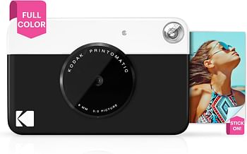 Zink KODAK Printomatic Digital Instant Print Camera - Full Color Prints On 2x3" Sticky-Backed Photo Paper Print Memories Instantly - Black