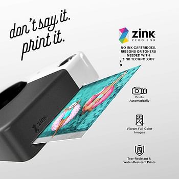 Zink KODAK Printomatic Digital Instant Print Camera - Full Color Prints On 2x3" Sticky-Backed Photo Paper Print Memories Instantly - Black