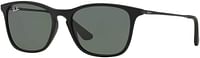 Ray-Ban Boy's Chris Junior Sunglass 0RJ9061S Rectangular Sunglasses, Rubber 700571 49 mm - Black