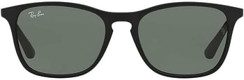 Ray-Ban Boy's Chris Junior Sunglass 0RJ9061S Rectangular Sunglasses, Rubber 700571 49 mm - Black