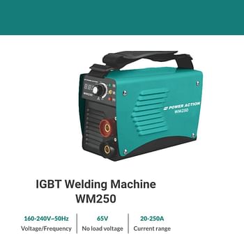 Sulfar Power Action IGBT Welding Machine WM250 Voltage 160-240V, No Load 65V, Current Range 20-200A Max Input 36A With Digital Display Professional Finish (WM250, Green)