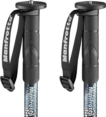 Manfrotto Element MII MMELMIIA5BK Lightweight 5-Section Aluminium Travel Camera Monopod with Wrist Strap Rubber Grip Twist Locks Load up 15kg for Compact Cameras Mirrorless DSLR - Black