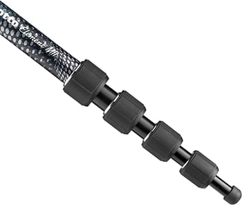 Manfrotto Element MII MMELMIIA5BK Lightweight 5-Section Aluminium Travel Camera Monopod with Wrist Strap Rubber Grip Twist Locks Load up 15kg for Compact Cameras Mirrorless DSLR - Black