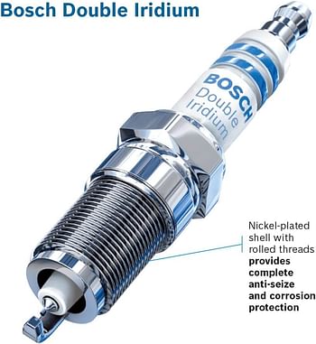 شمعة احتراق ايريديوم المزدوجة باسلاك ناعمة اصلية (9603) من بوش اوتوموتيف - مجموعة من 4 قطع