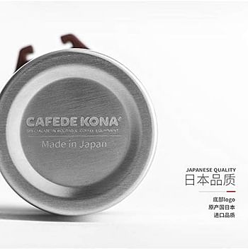 CAFEDE KONA Wood Hand Manual Coffee Grinder Wooden Coffee Mill With Ceramic Burr, Large Capacity Dark Wood, Cast Iron Manual Crank, Portable Adjustable