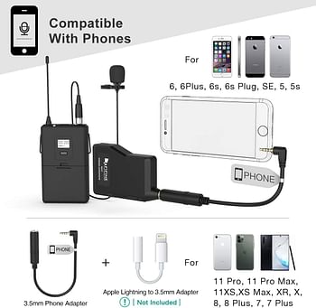 FIFINE Wireless Microphone System,Fifine Wireless Microphone set with Headset/Lavalier Lapel Mics, Beltpack Transmitter/Receiver,Ideal for Teaching, Preaching and Public Speaking Applications.(K037B)