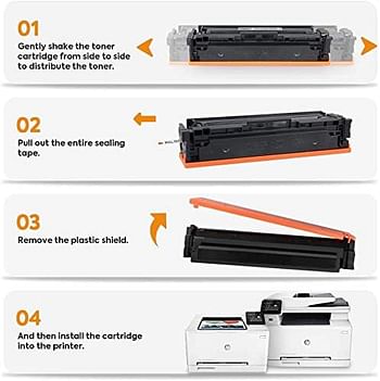 VIVIDRAW 4-Pack 203A CF540A CF541A CF542A CF543A HP Compatible Toner Cartridges for HP Color Laserjet Pro MFP M281FDW M281FDN HP Pro M254 M254DW (1 x Black 1 x Cyan 1 x Magenta 1 x Yellow)