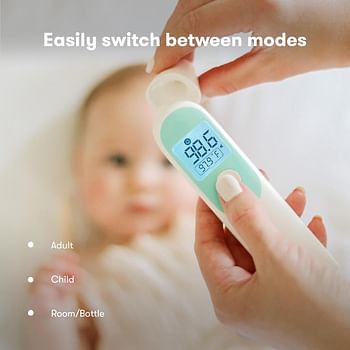 Frida Baby Infrared Thermometer 3 In 1 Ear, Forehead + Touchless For Babies, Toddlers, Adults, And Bottle Temperatures, White, 068, 5 Piece Set