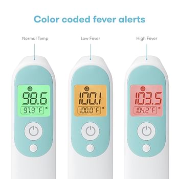 Frida Baby Infrared Thermometer 3 In 1 Ear, Forehead + Touchless For Babies, Toddlers, Adults, And Bottle Temperatures, White, 068, 5 Piece Set