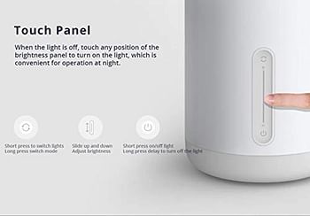 Xiaomi Mijia Smart Bedside Lamp 2 Voice Control Touch Dimmable Home Table Night Light for HomeKit Siri Voice Control Work With Google Assistant Alexa, White, 1, MJCTD02YL