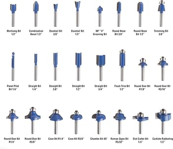 24-Piece Router Bit Set - Wood Routers Kit with 0.25-Inch Shank and Wooden Storage Case - Woodworking Tools for Home Improvements and DIY by Stalwart